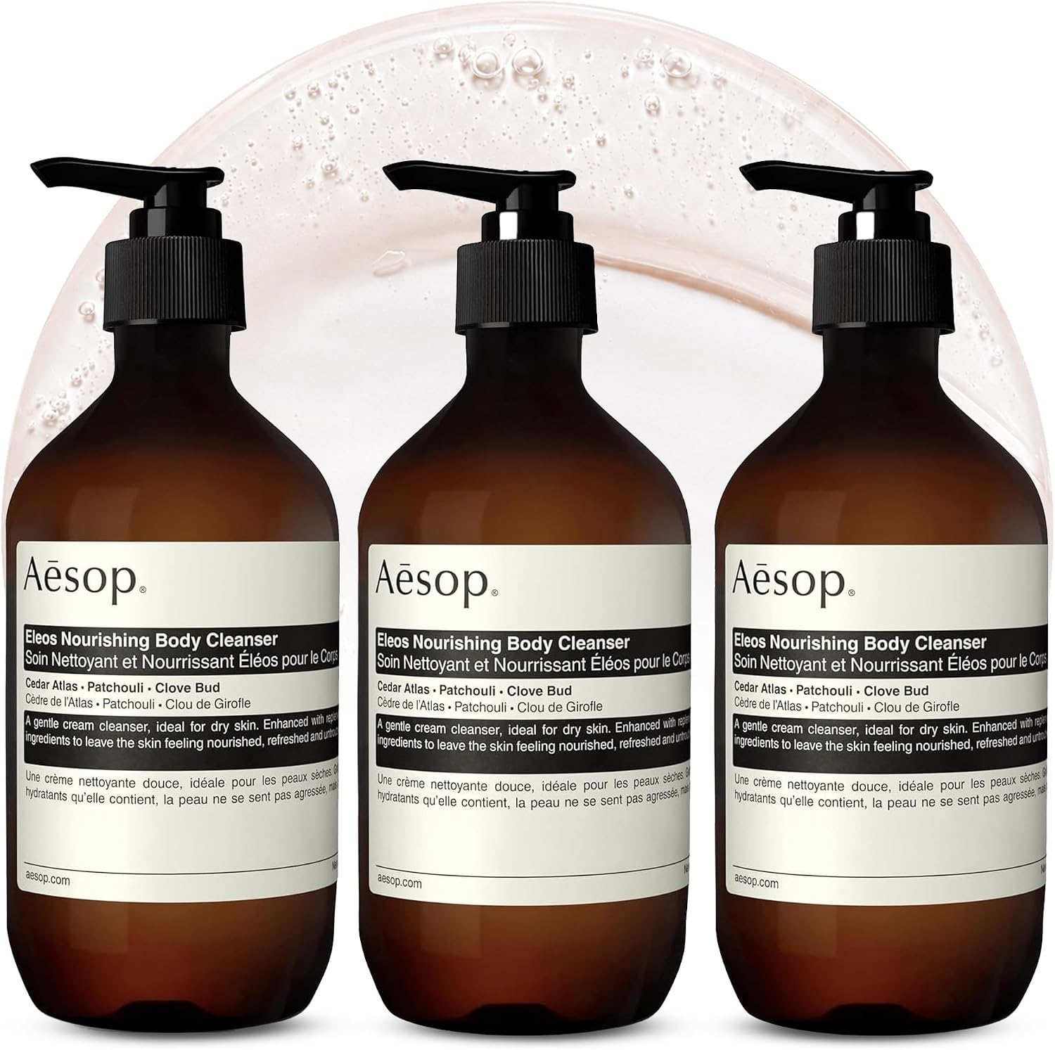 Aesop Eleos Nourishing Body Cleanser | Moisturizing Body Wash for Dry, Dehydrated Skin | Made with Shea Butter & Lavender Oil | 500 mL / 16.9 oz (Pack of 3) Gallery Photo 1