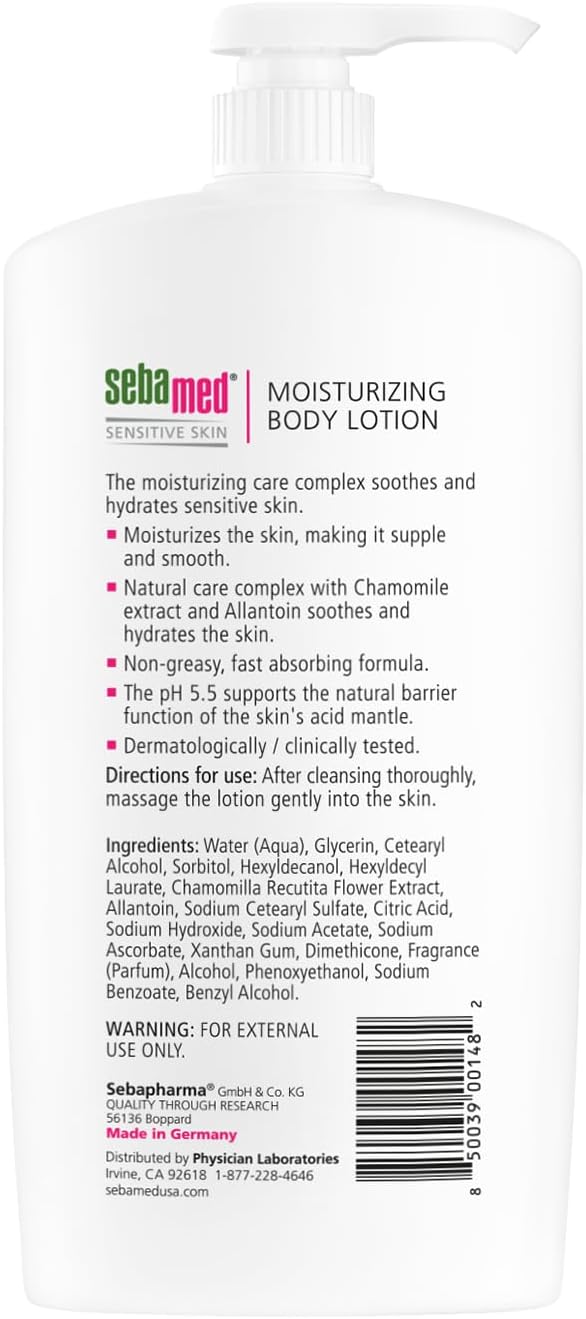 SEBAMED Moisturizing Body Lotion pH 5.5 for Sensitive Skin Dermatologist Recommended ParabenFree Moisturizer 33.8 Fluid oz (1 Liter) Pack of 3 Gallery Photo 2