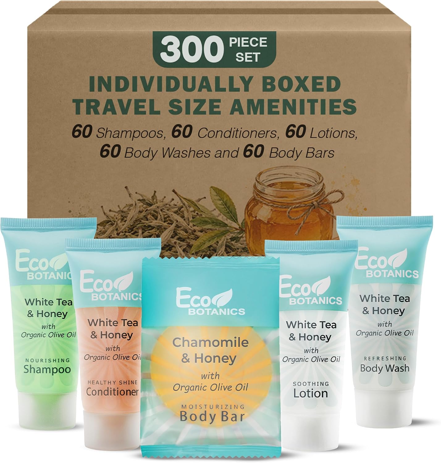 Terra Pure Eco Botanics Hotel Toiletries, Shampoo & Conditioner Amenity Set, 300Piece - Featured Product Photo