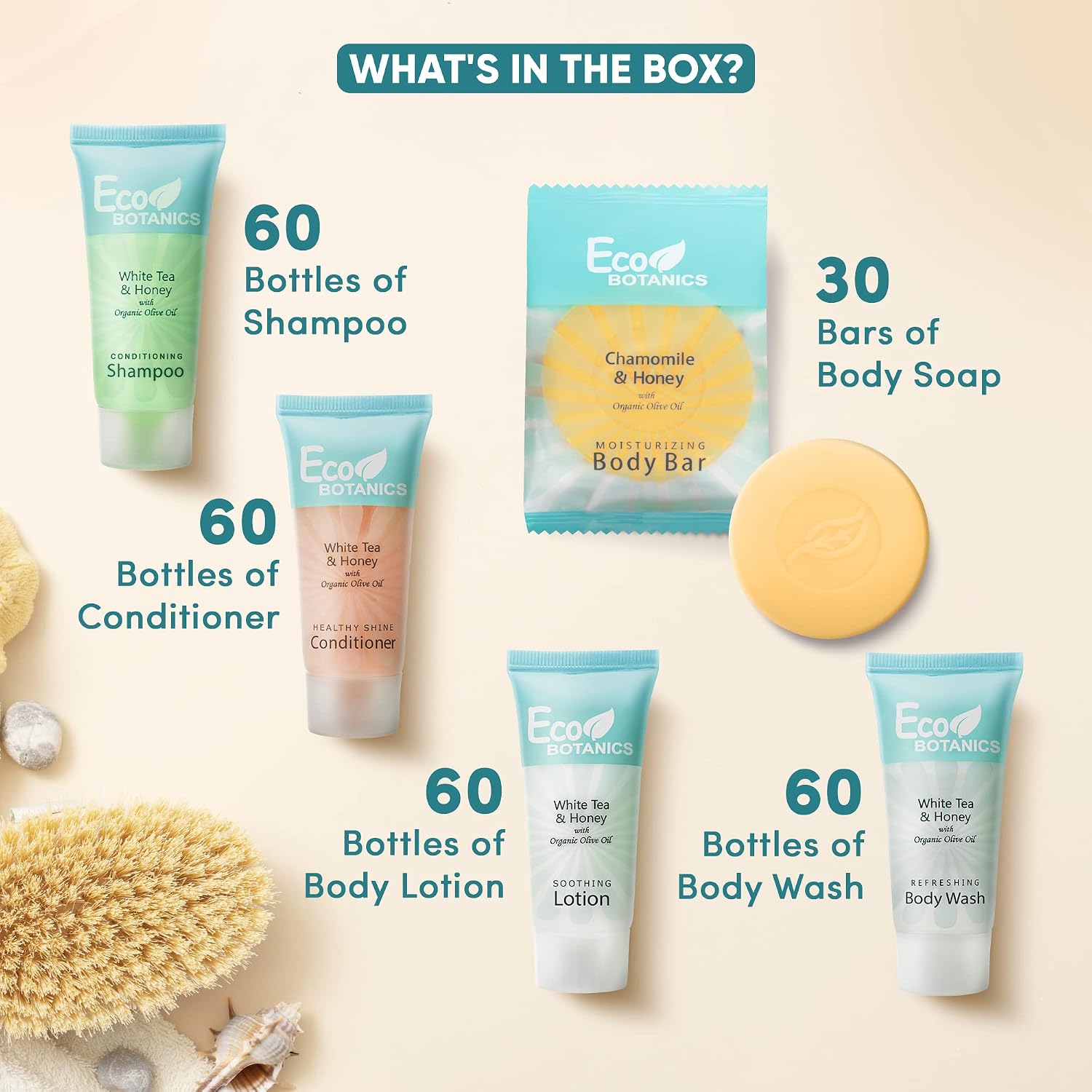 Terra Pure Eco Botanics Hotel Toiletries, Shampoo & Conditioner Amenity Set, 300Piece Gallery Photo 3
