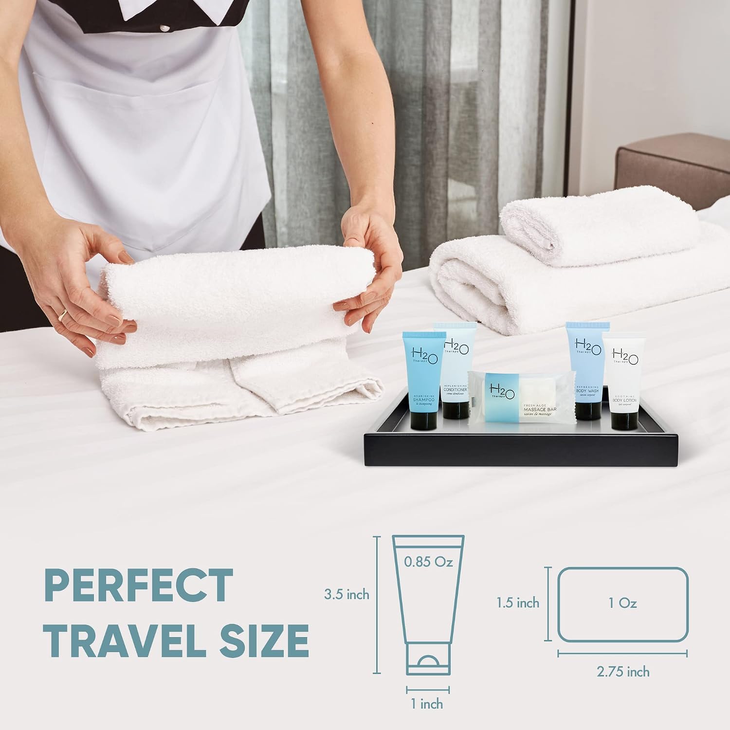 Terra Pure H2O Therapy Hotel Toiletries, Shampoo & Conditioner Amenity Set, 300Piece Gallery Photo 5