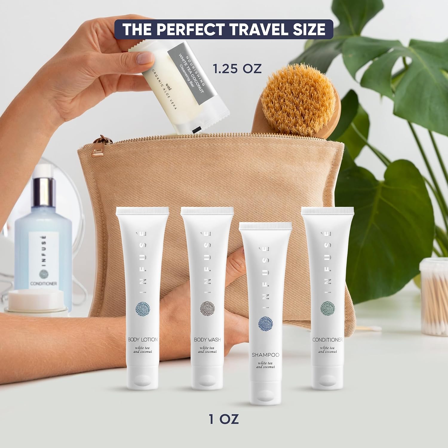 Terra Pure INFUSÉ Hotel Toiletries, Shampoo & Conditioner Amenity Set, 150Piece Gallery Photo 5
