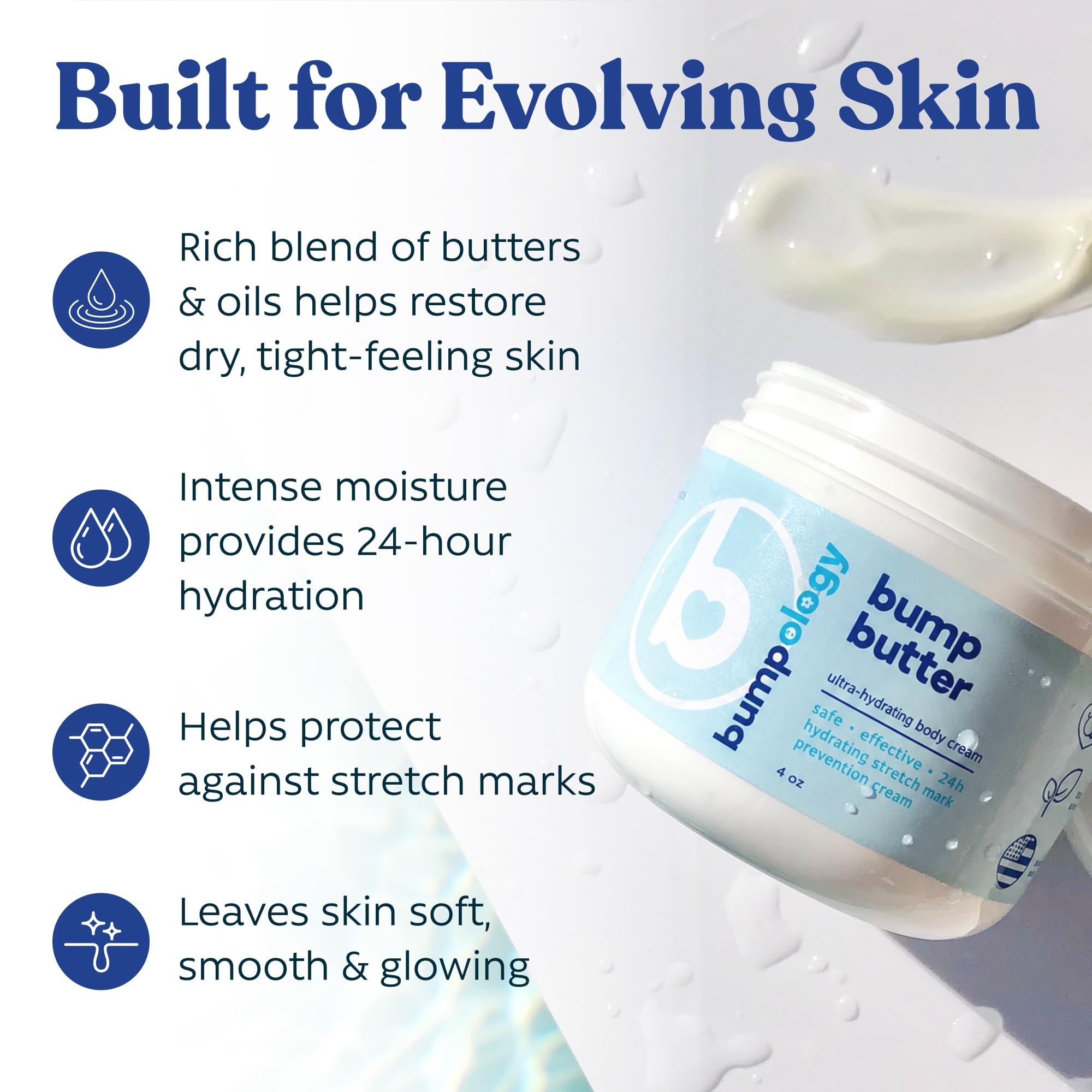 Bumpology Bump Butter, Hydrating Balm for Pregnancy & Beyond, 4-Pack, 4 oz Gallery Photo 3