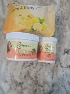 Byenblan Lemon Citrus Body Glow Mini Set, Moisturizer Hydrating Face Cream, Body Cream and Soap, 4 oz - Featured Product Photo