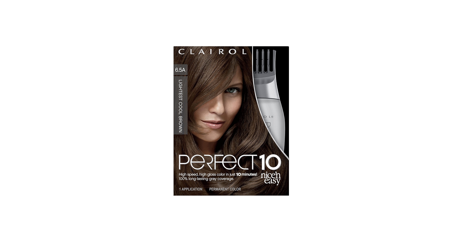 Clairol Nice'n Easy Perfect 10 Permanent Hair Dye 6.5A Lightest Cool Brown