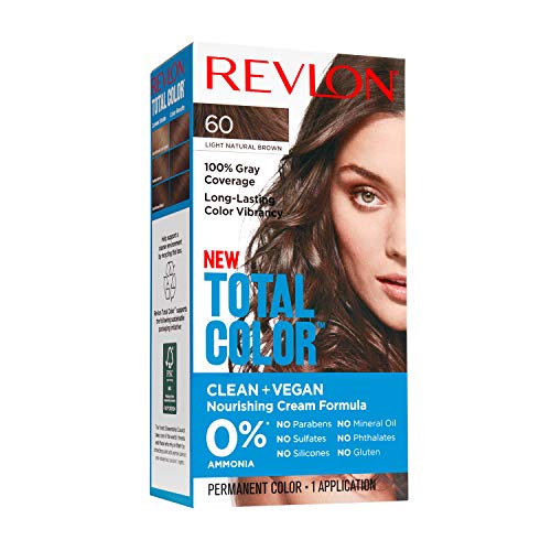 Revlon Total Color Permanent Hair Dye 60 Light Natural Brown (Clean & Vegan)