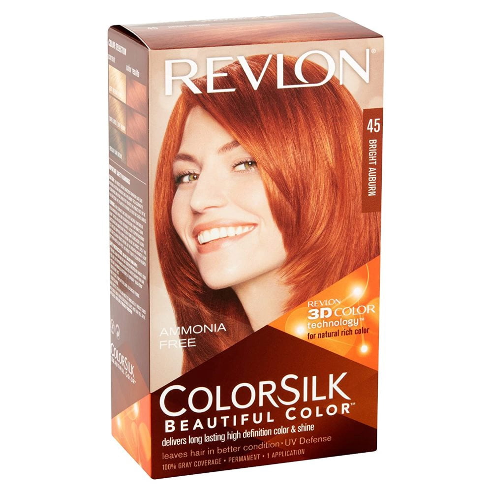 Revlon ColorSilk with Bond Repair Complex Permanent Hair Color 45 Bright Auburn (3-pack)