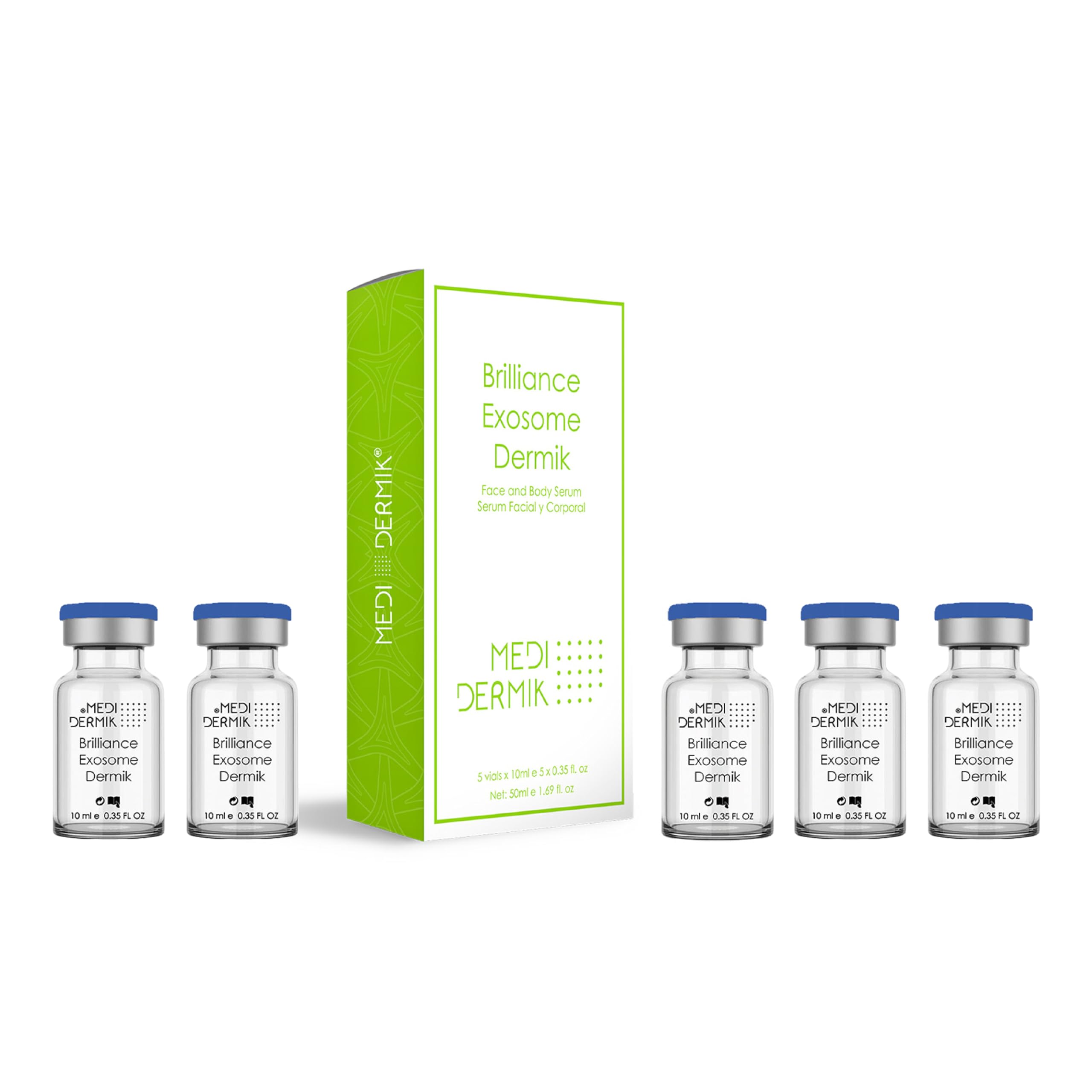 Medi Dermik Brilliance Exosome Face and Body Serum, 5 Vials x 10ml, Skin Tone Treatment Gallery Photo 1