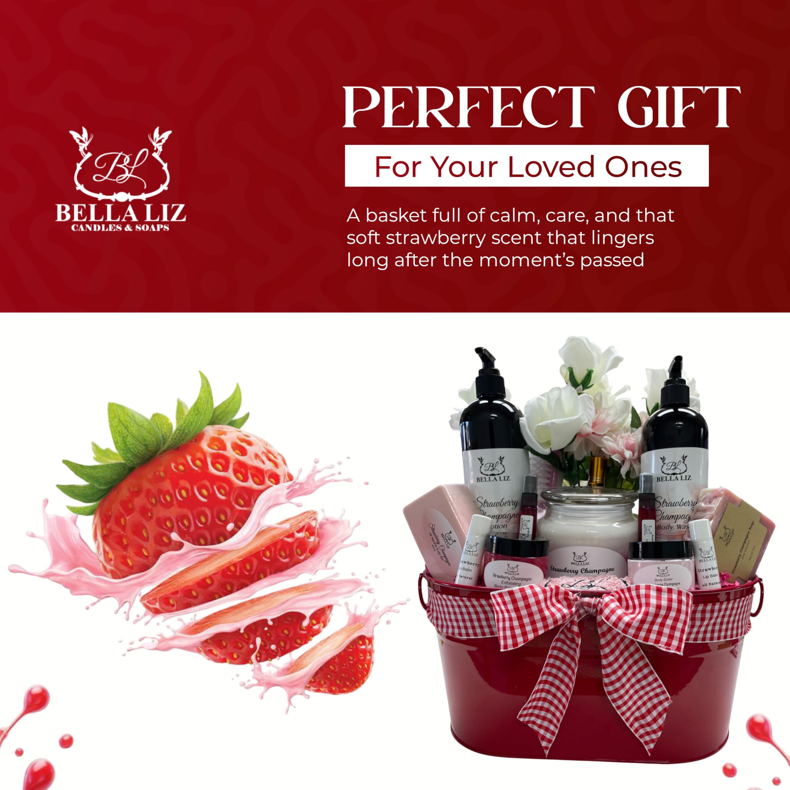 Bella Liz Strawberry Spa Gift Basket for Women Gallery Photo 1